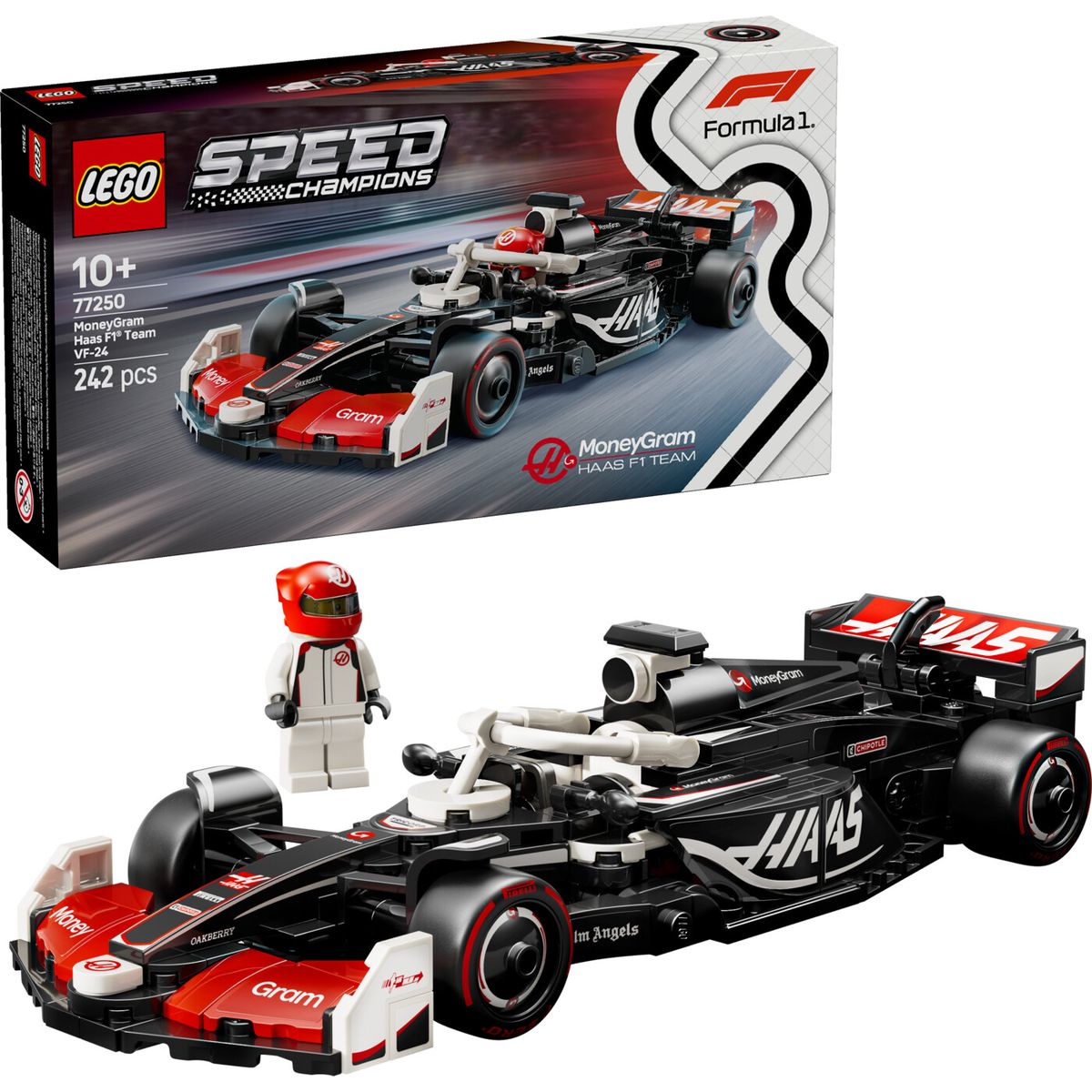 Lego Speed Champions - Moneygram Haas F1 Team Vf-24 Racerbil - 77250