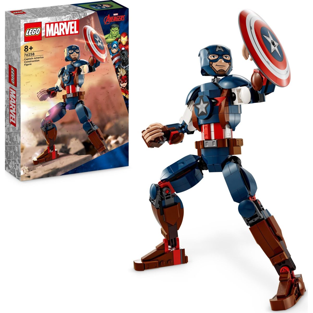 Lego Marvel Avengers - Captain America Figur - Byg Selv - 76258