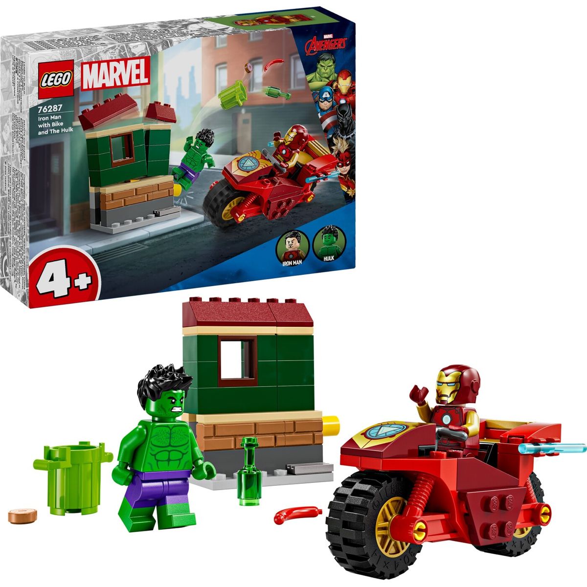 Lego - Super Heroes - Iron Man Med Motorcykel Og Hulk (76287)