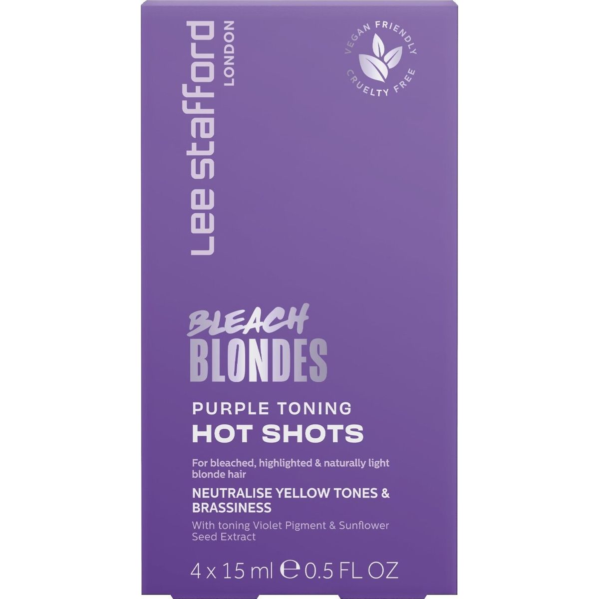 Lee Stafford - Bleach Blondes Purple Toning Hot Shots - 4x15 Ml