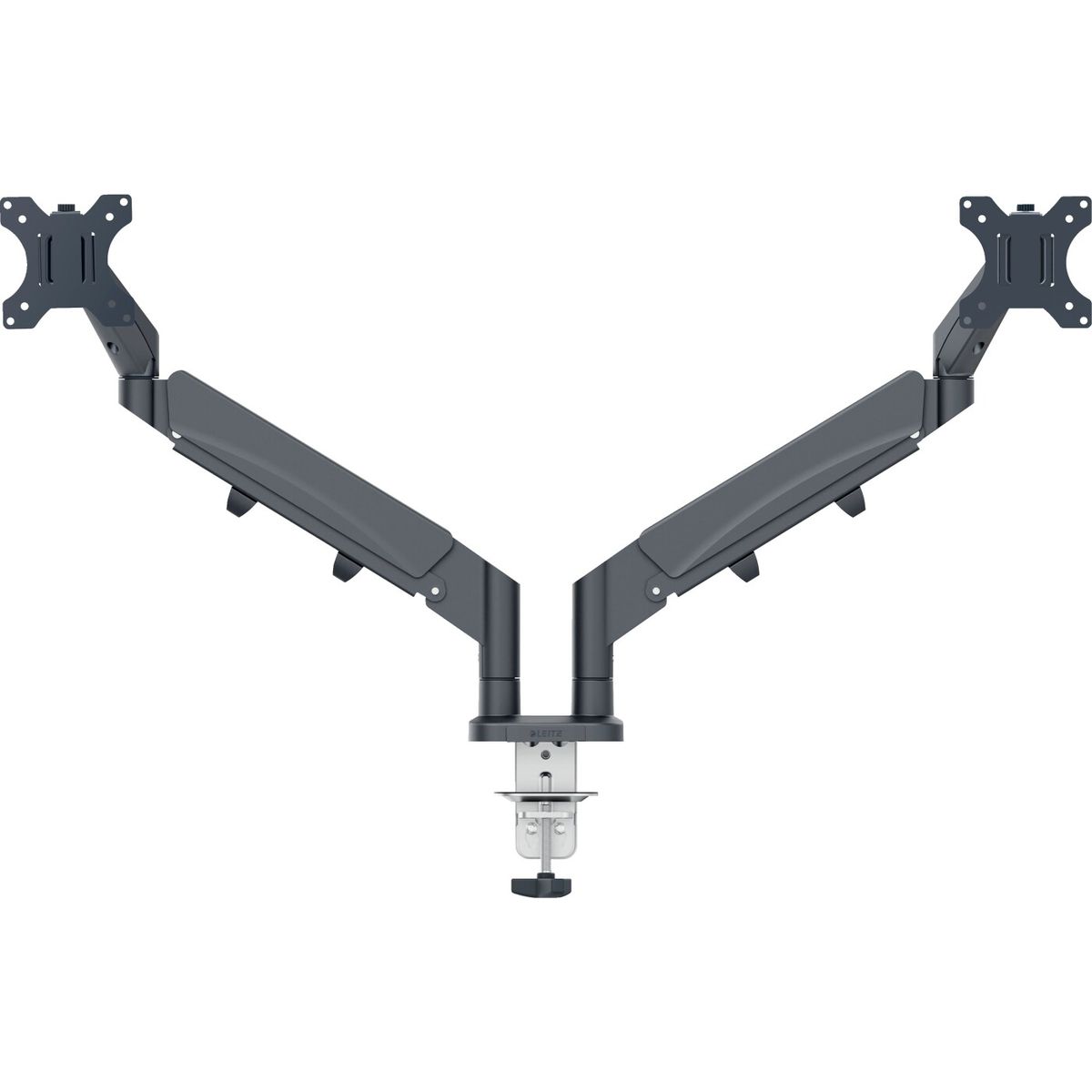 Leitz - Ergo Monitor Arm Space-saving Dual - Dark Grey