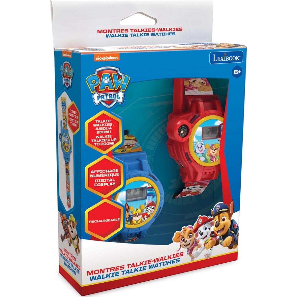 Paw Patrol Walkie Talkie Ur Sæt - 200 M - Lexibook