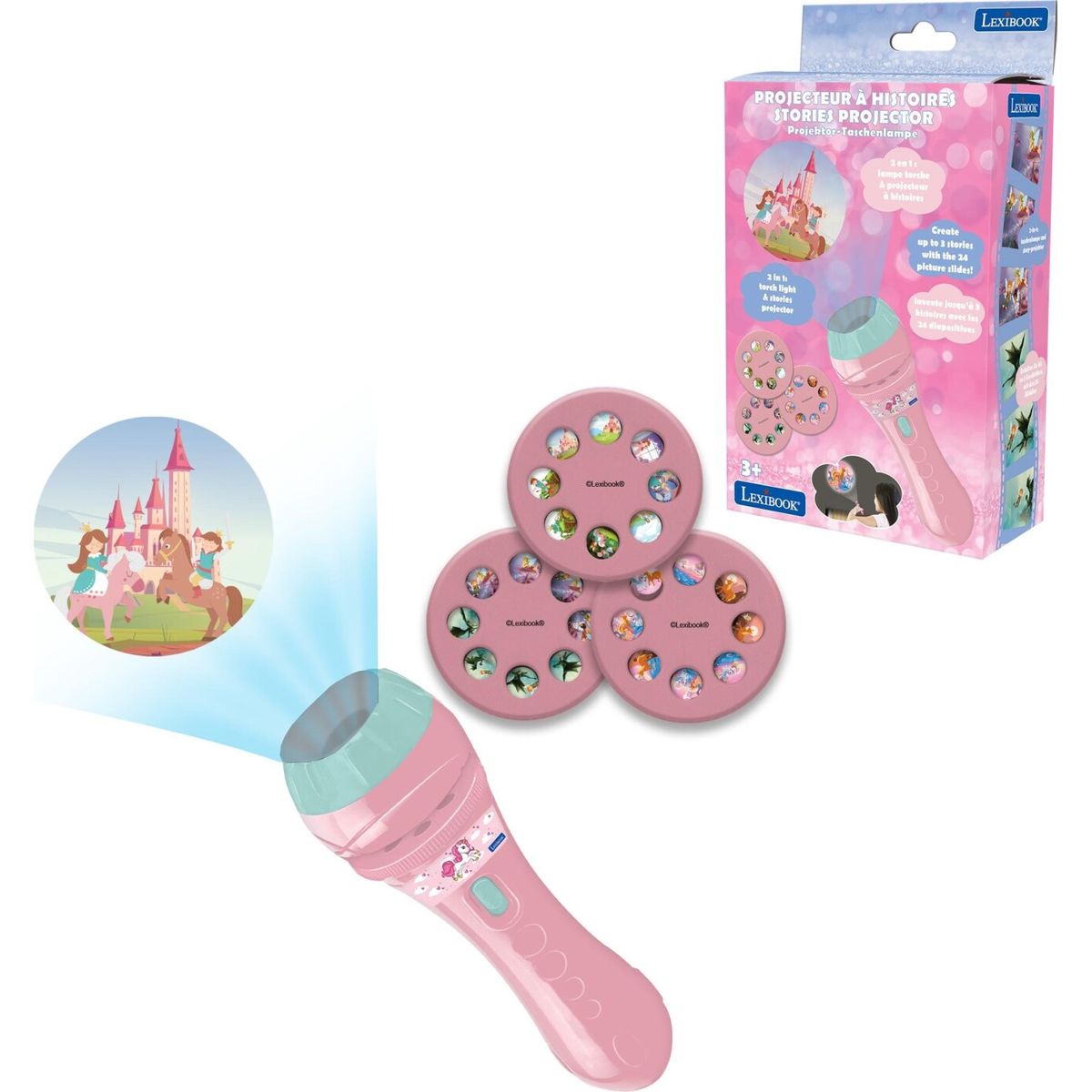 Lexibook - Unicorn Stories Projector And Torch Light - (ltc050uni)