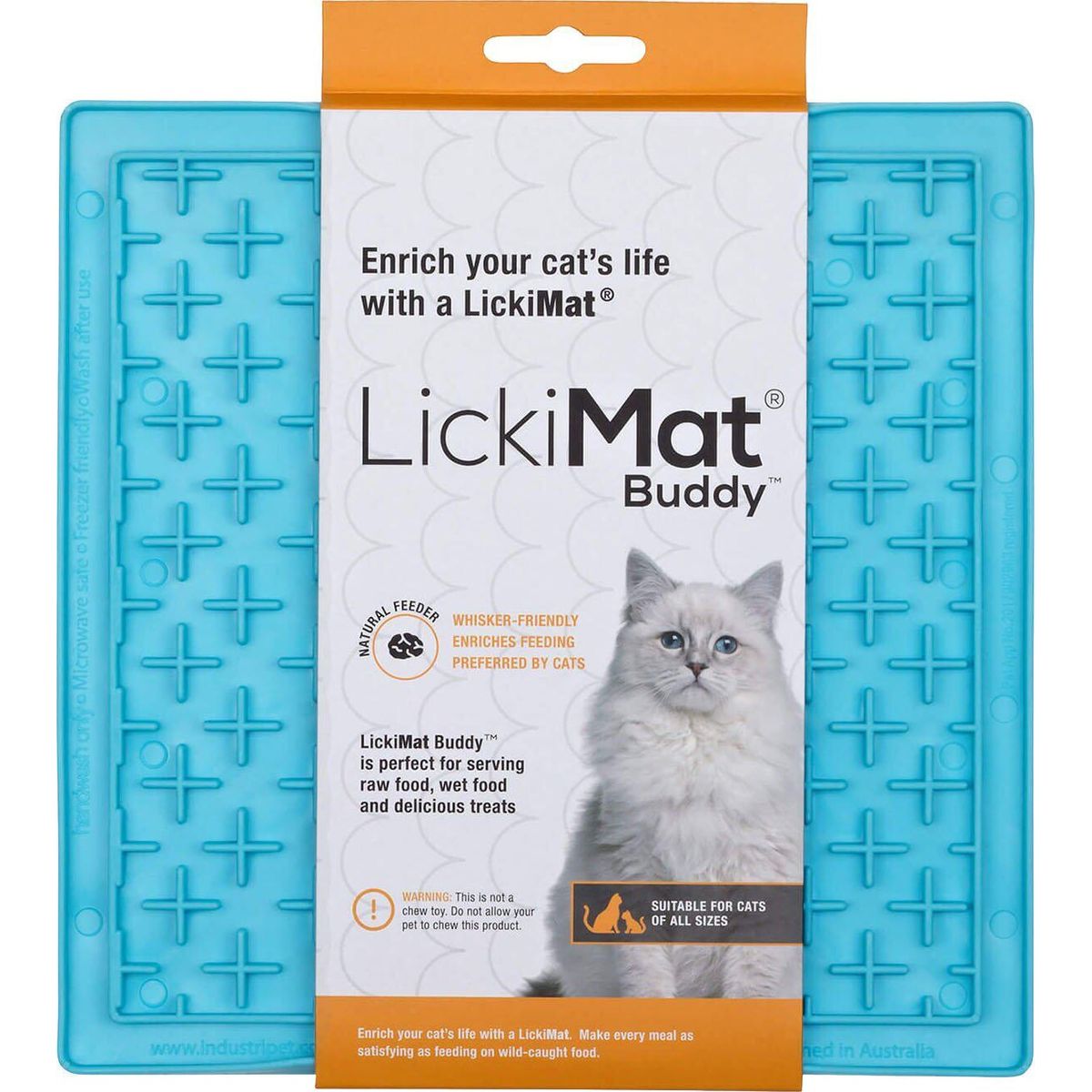 Lickimat - Slikkemåtte - Cat Buddy Light Blue 20x20cm