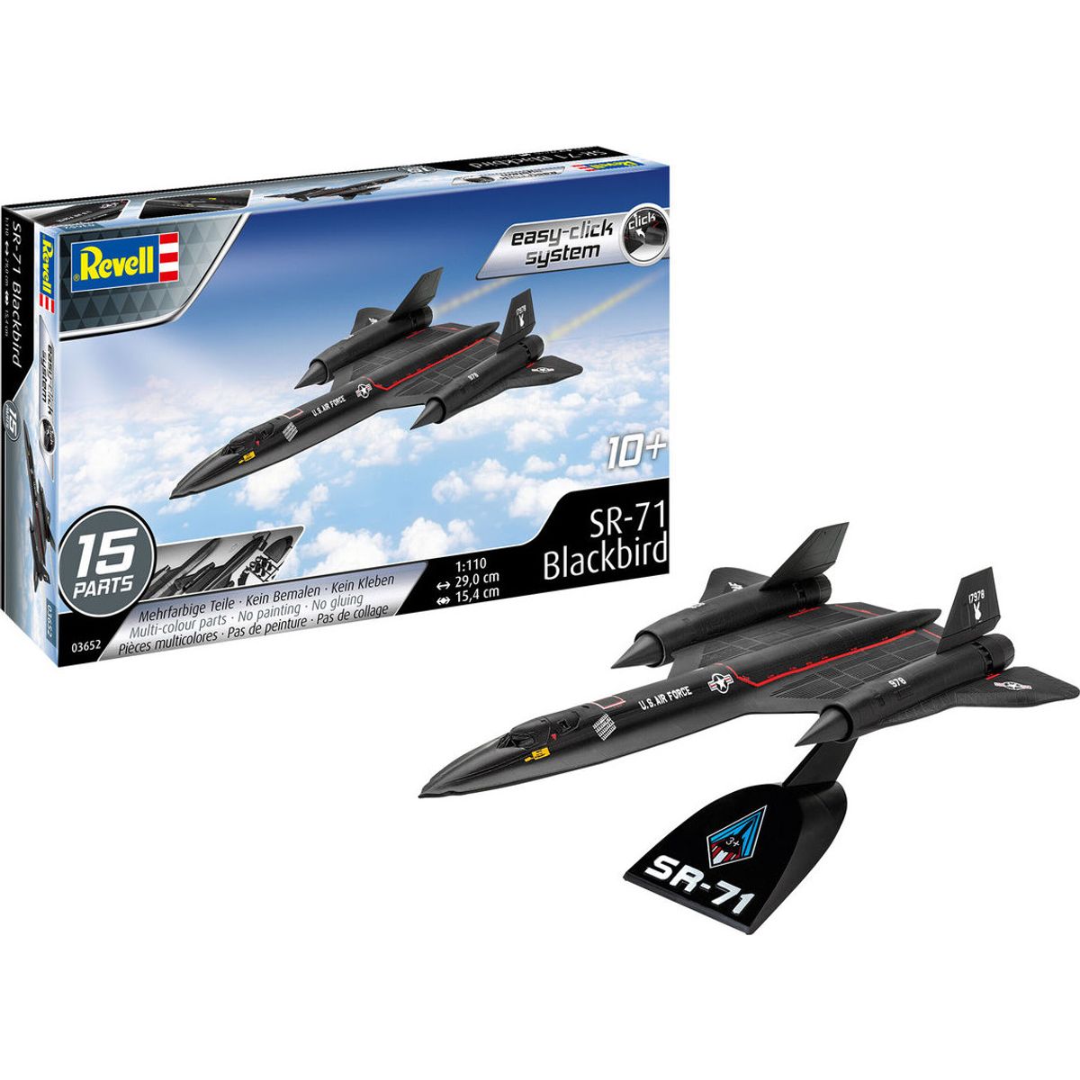 Revell - Sr-71 Blackbird Fly Byggesæt - 1:110 - Easy Click - 03652