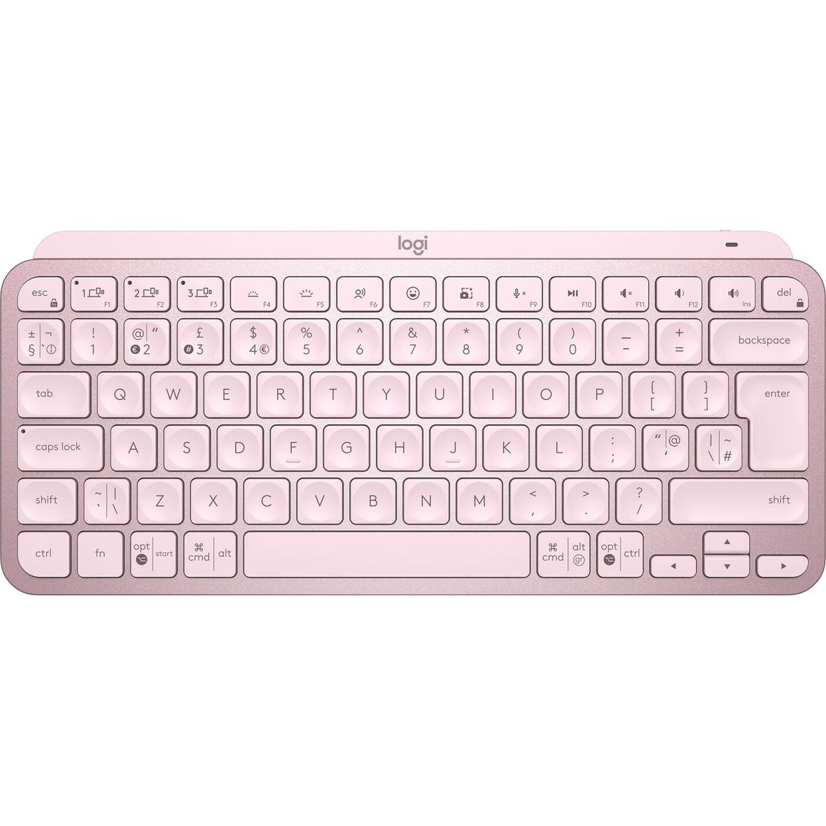 Logitech - Mx Keys Mini Trådløst Tastatur - Lyserød - Nordisk