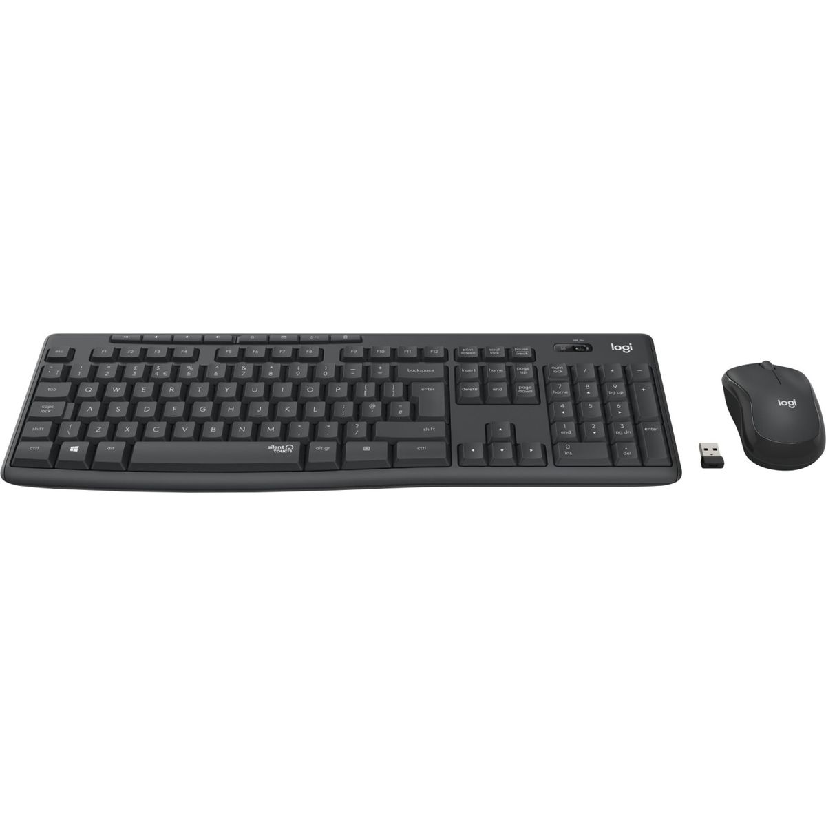 Logitech - Mk295 Silent - Trådløs Mus Og Tastatur - Sort