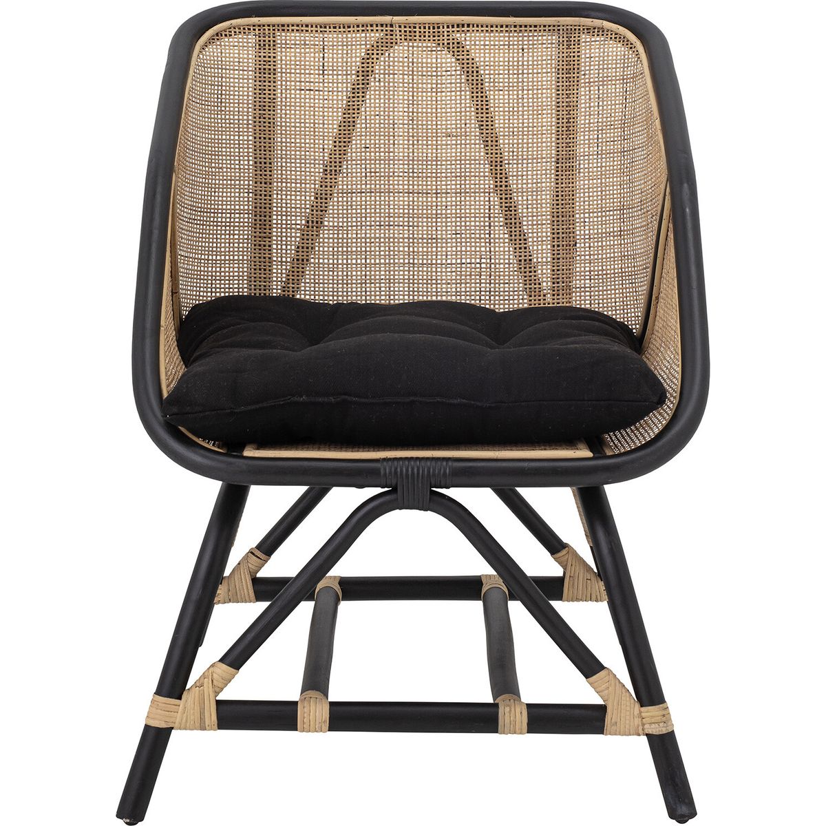 Bloomingville - Loue Loungestol - Sort - Rattan Flet