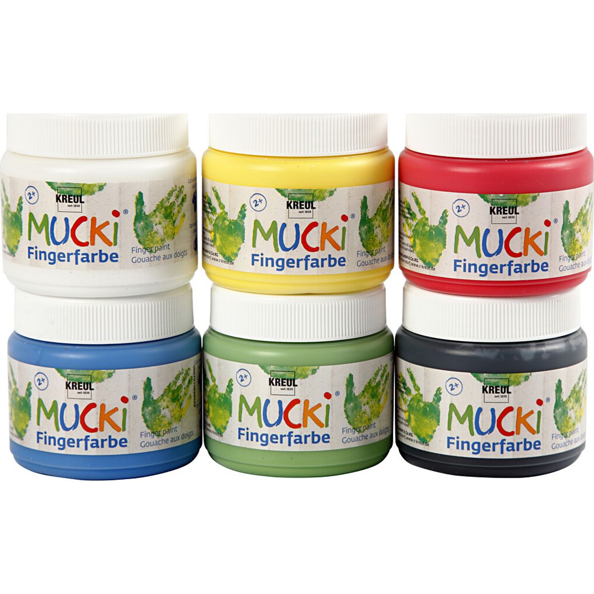 Mucki Fingermaling - 6 Farver - 6x150 Ml