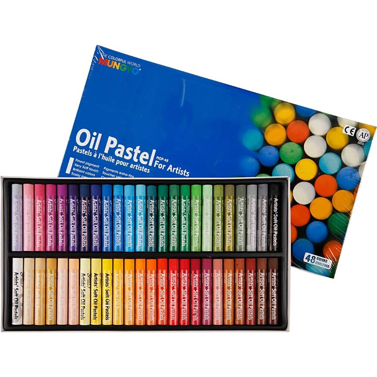 Mungyo - Oil Pastels - Oliekridt - 70x11 Mm - Flere Farver - 48 Stk.