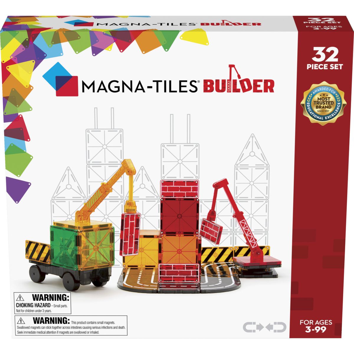 Magna-tiles - Builder Magnetsæt - 32 Dele