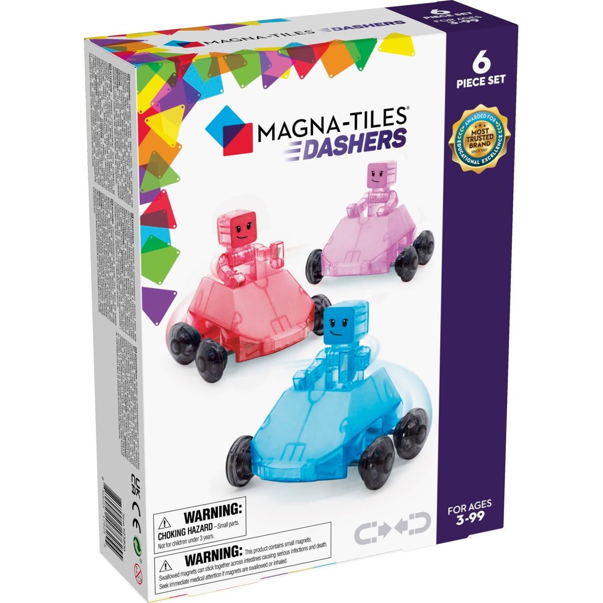 Magna-tiles - Dashers Biler Og Figurer Magnetsæt - 6 Dele