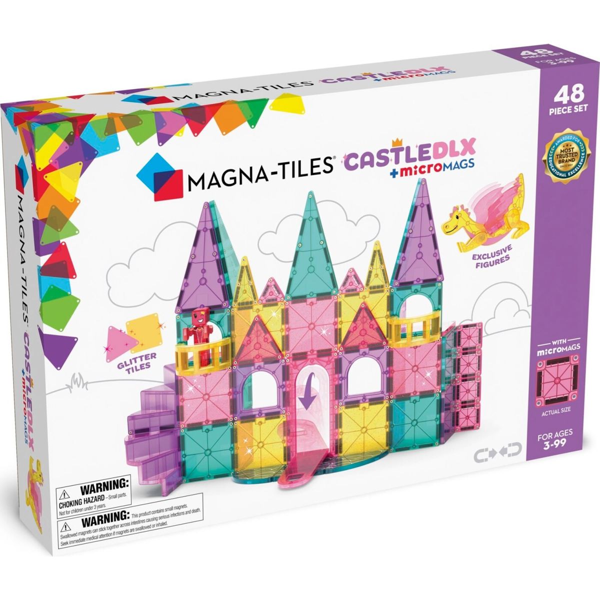 Magna-tiles - Castle Dlx + Micromags - Deluxe Slot - 48 Dele