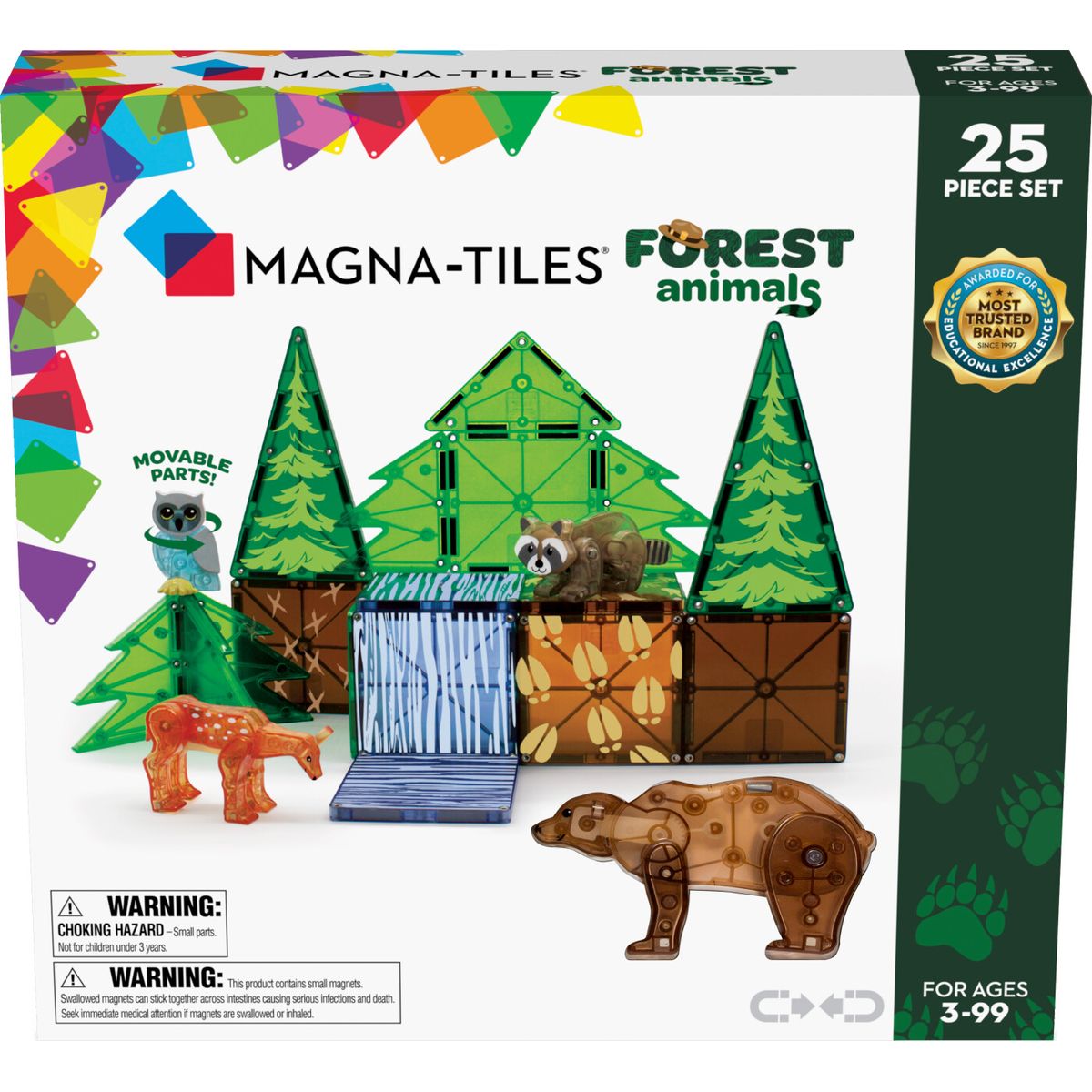 Magna-tiles - Skovens Dyr Magnetsæt - 25 Dele