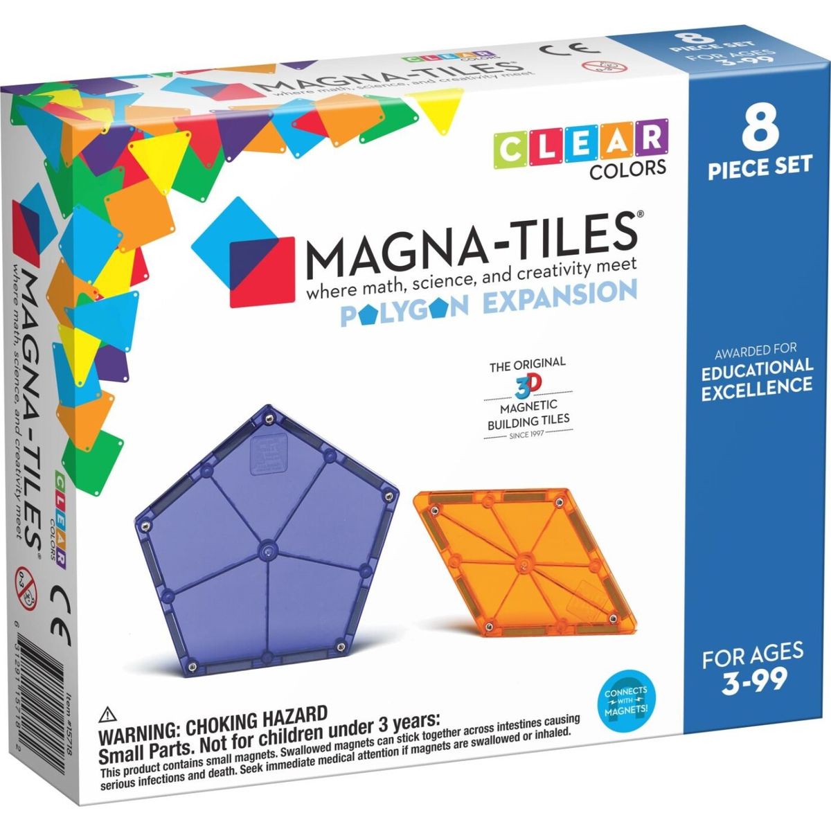 Magna-tiles - Polygon Magnetsæt - Udvidelsessæt - 8 Stk