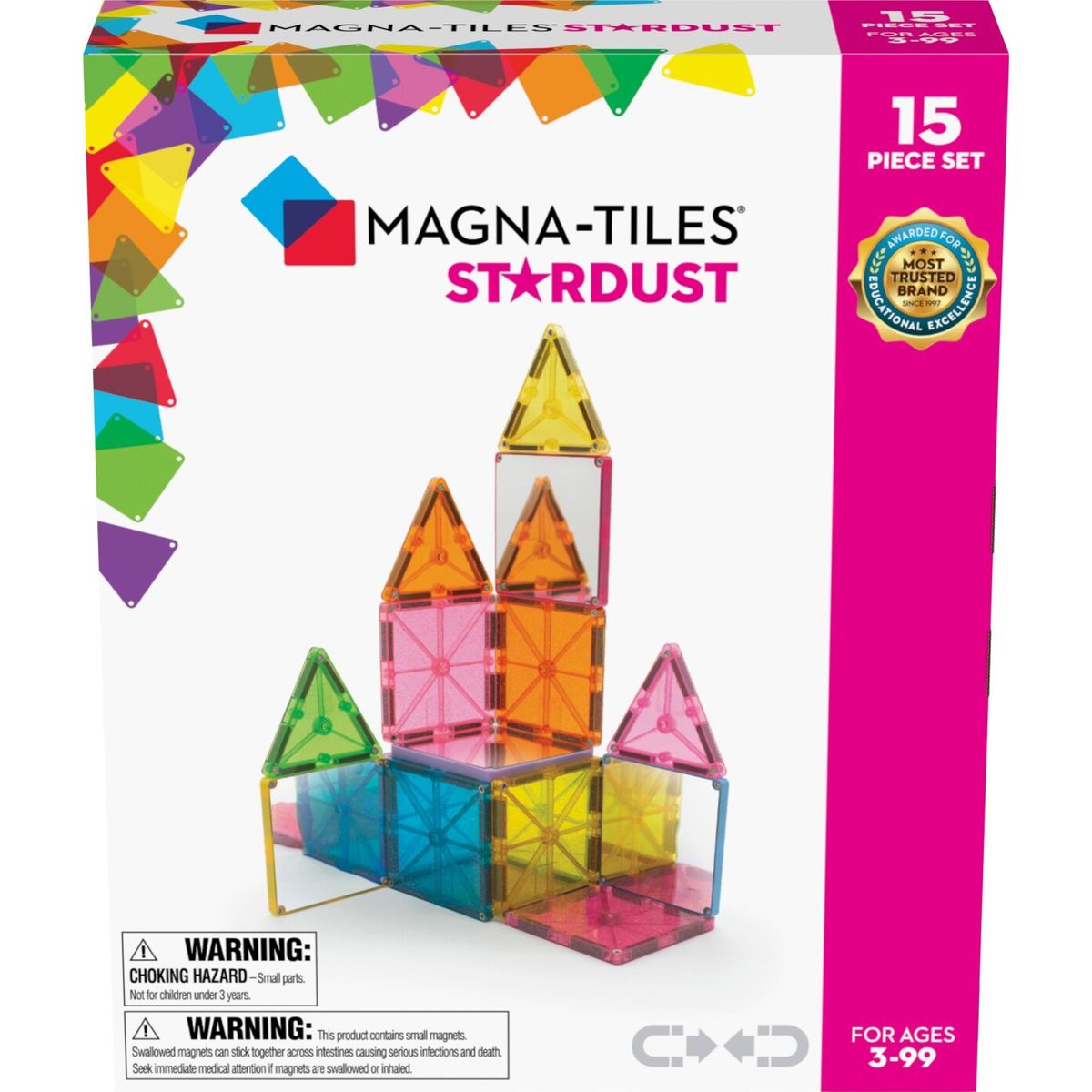 Magna-tiles - Stardust Magnetsæt - 15 Dele