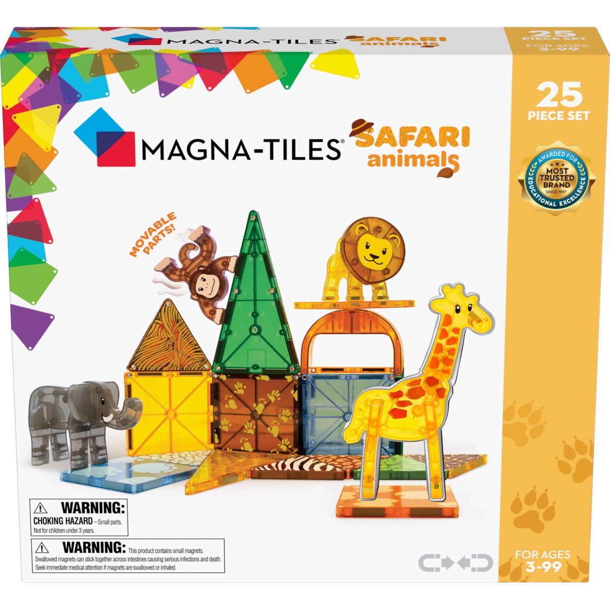 Magna-tiles - Safari Dyr Magnetsæt - 25 Dele