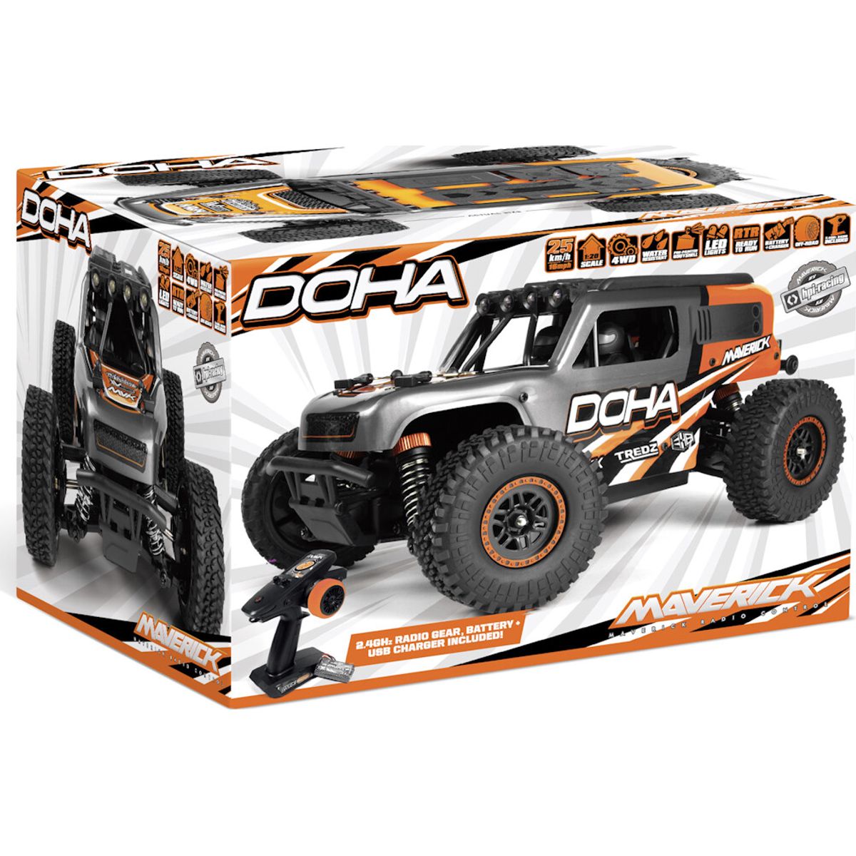 Maverick Doha 1/20 4wd Electric Truck - Orange - Mv150702 - Maverick Rc