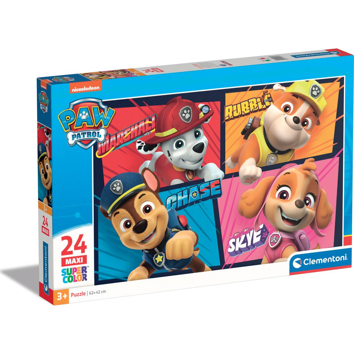 Paw Patrol Puslespil - Maxi Super Color - Clementoni - 24 Brikker