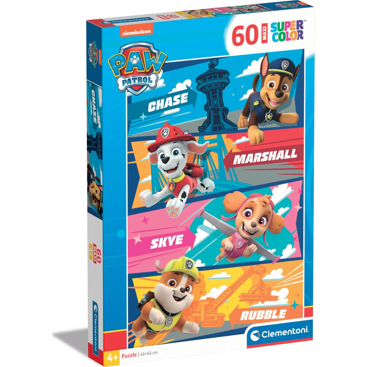 Paw Patrol Puslespil - Maxi Super Color - Clementoni - 60 Brikker