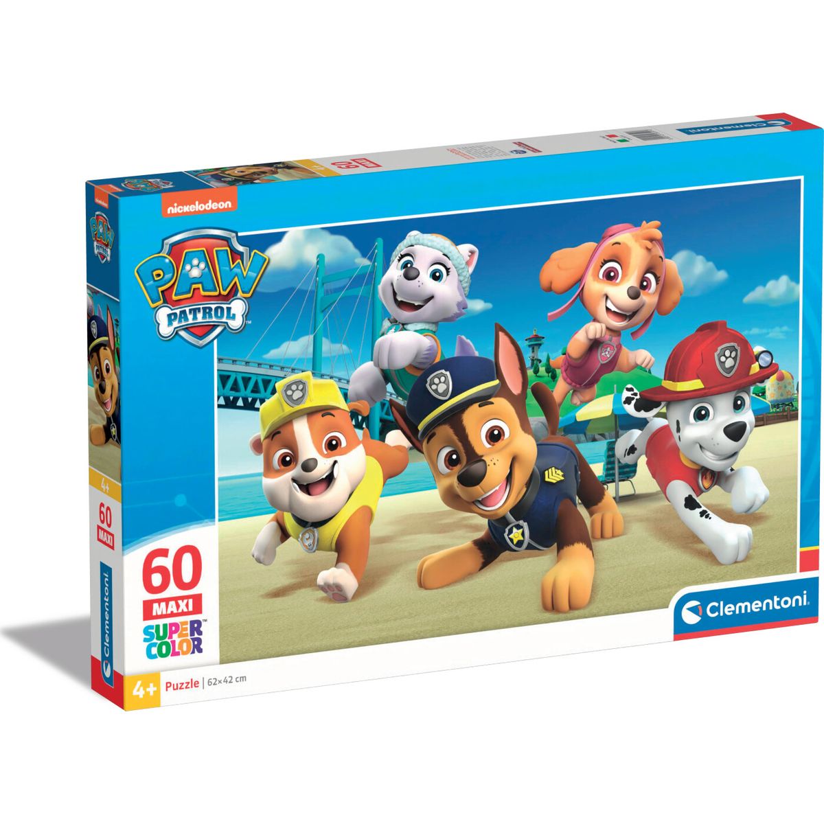 Paw Patrol Puslespil - Maxi Super Color - Clementoni - 60 Brikker