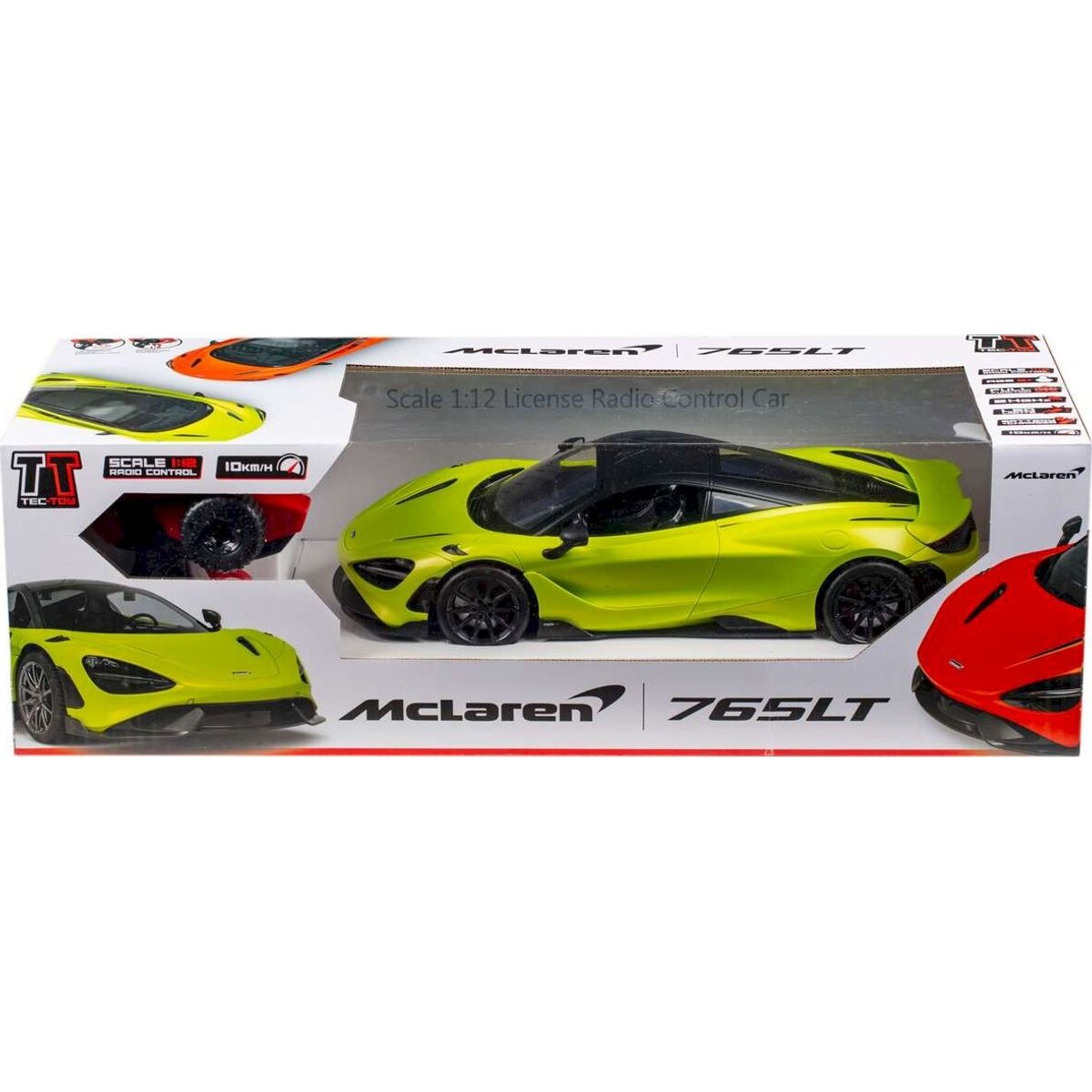 Mclaren 765lt Fjernstyret Bil - 1:12 - 2,4 Ghz - Metallisk Grøn