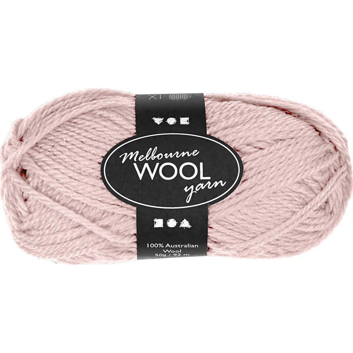 Uldgarn - Melbourne Wool - L 92 M - Lyserød - 50 G