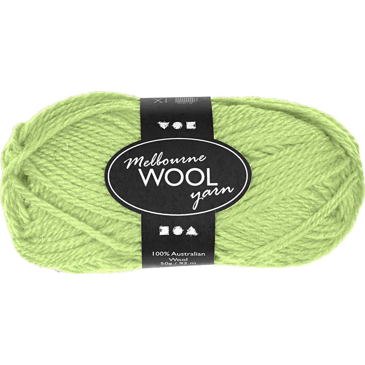 Uldgarn - Melbourne Wool - L 92 M - Neon Grøn - 50 G