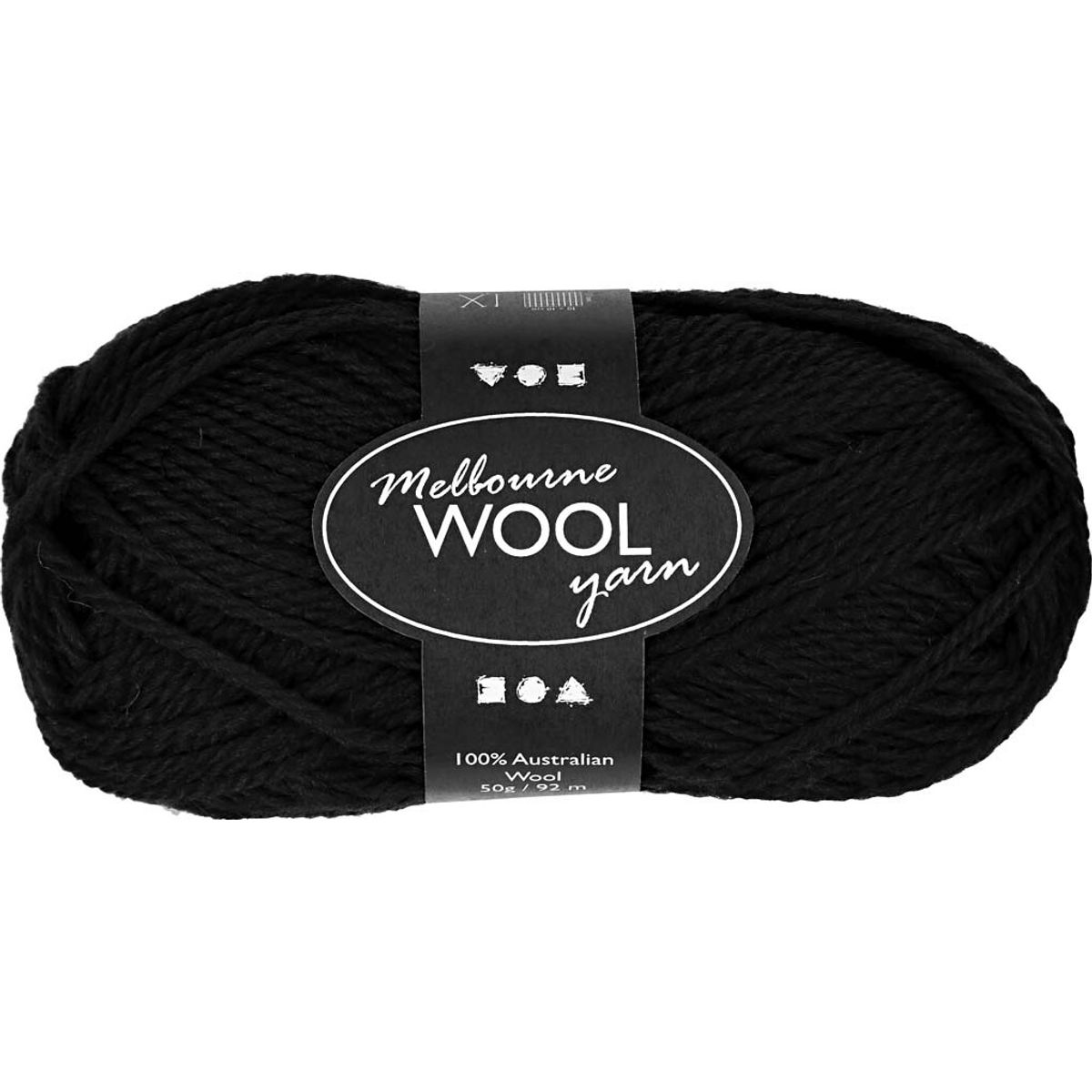 Uldgarn - Melbourne Wool - L 92 M - Sort - 50 G