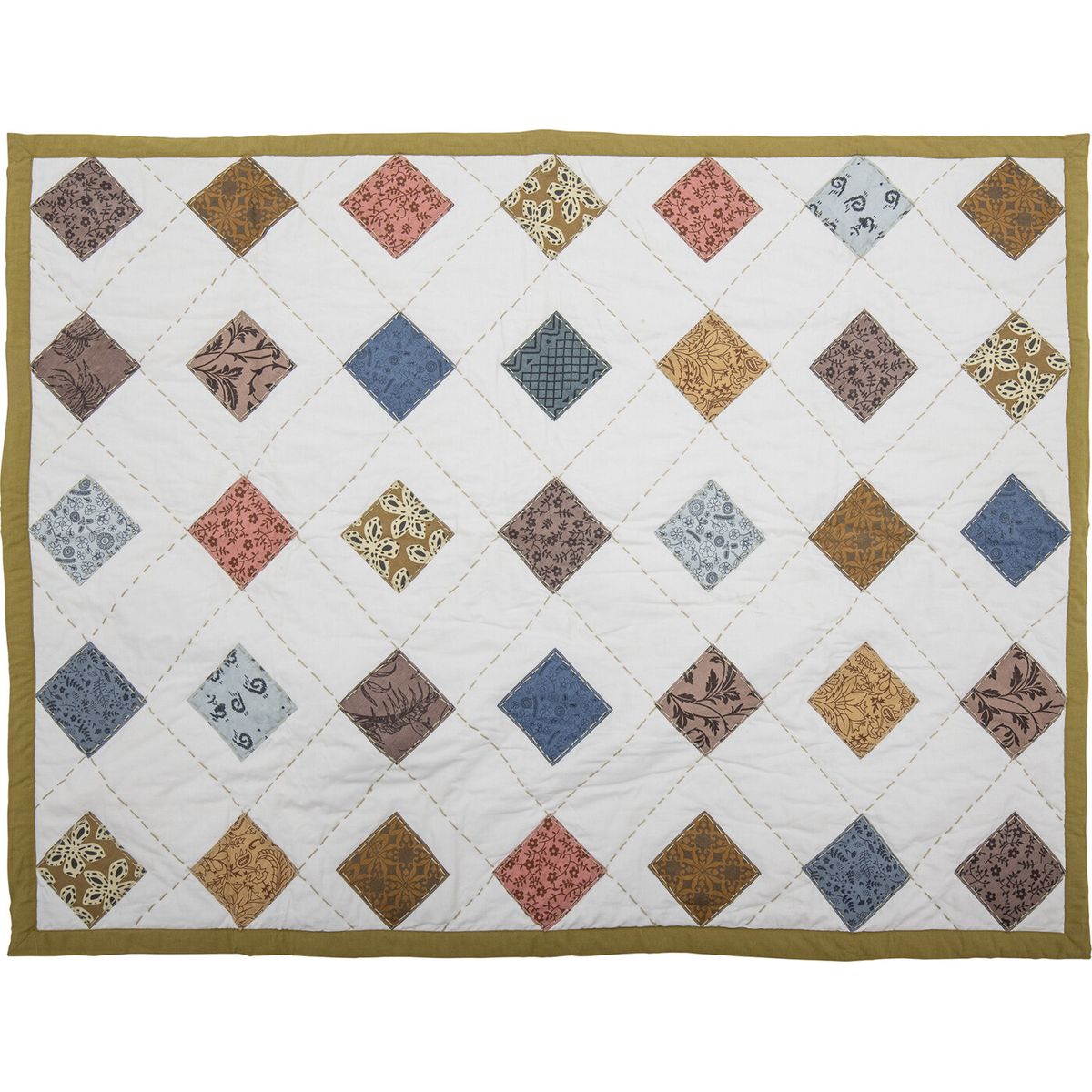 Bloomingville Mini - Melua Quilt Tæppe - Natur - Bomuld - 152x127 Cm