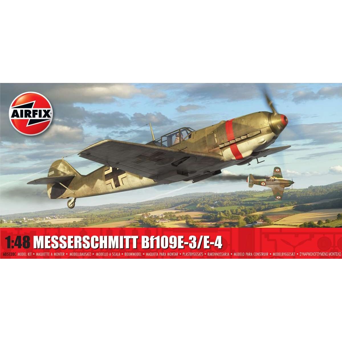 Airfix - Messerschmitt Bf109e-3/e-4 Fly Byggesæt - 1:48 - A05120c