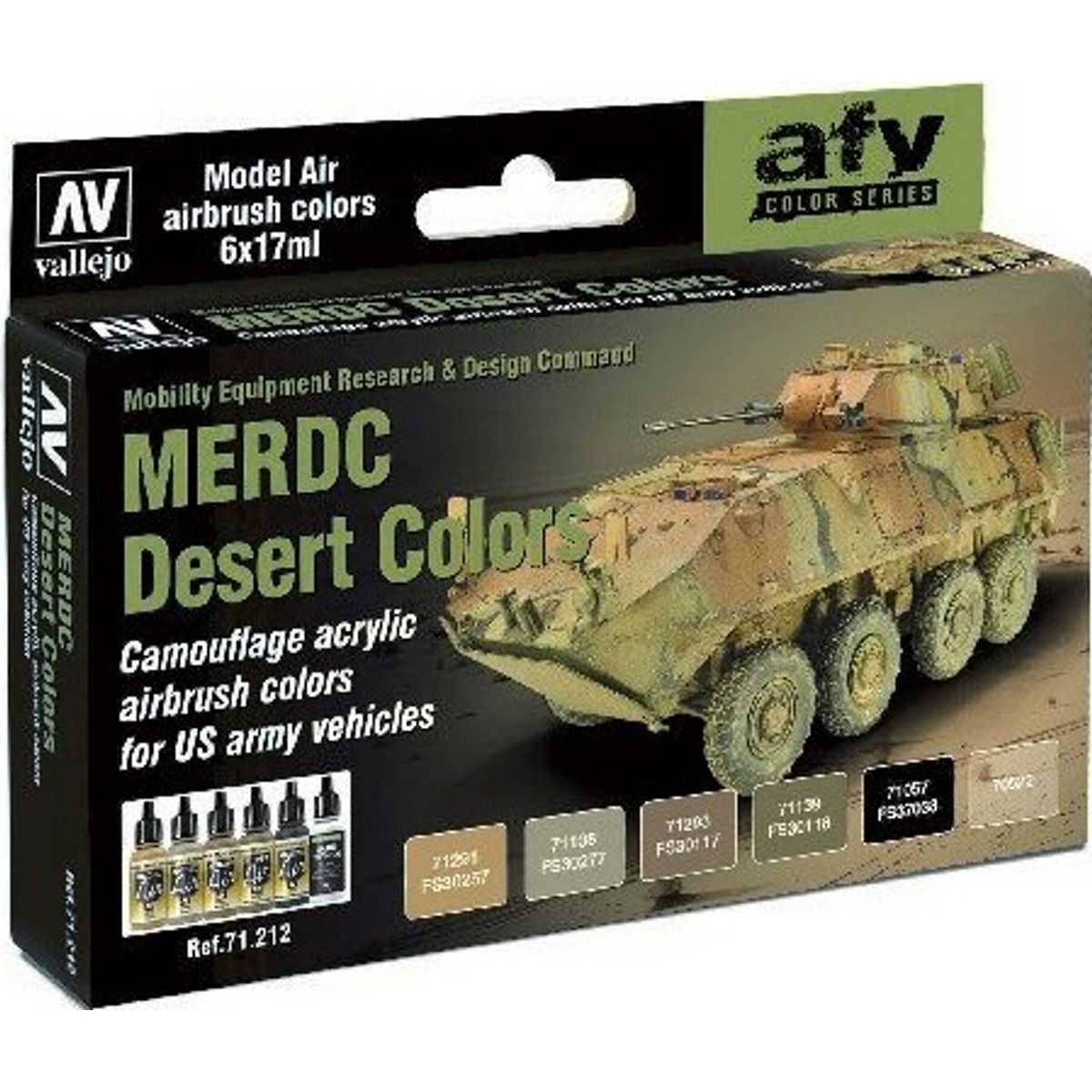 Vallejo - Model Air Maling Sæt - Merdc Desert Colors - 6x17 Ml