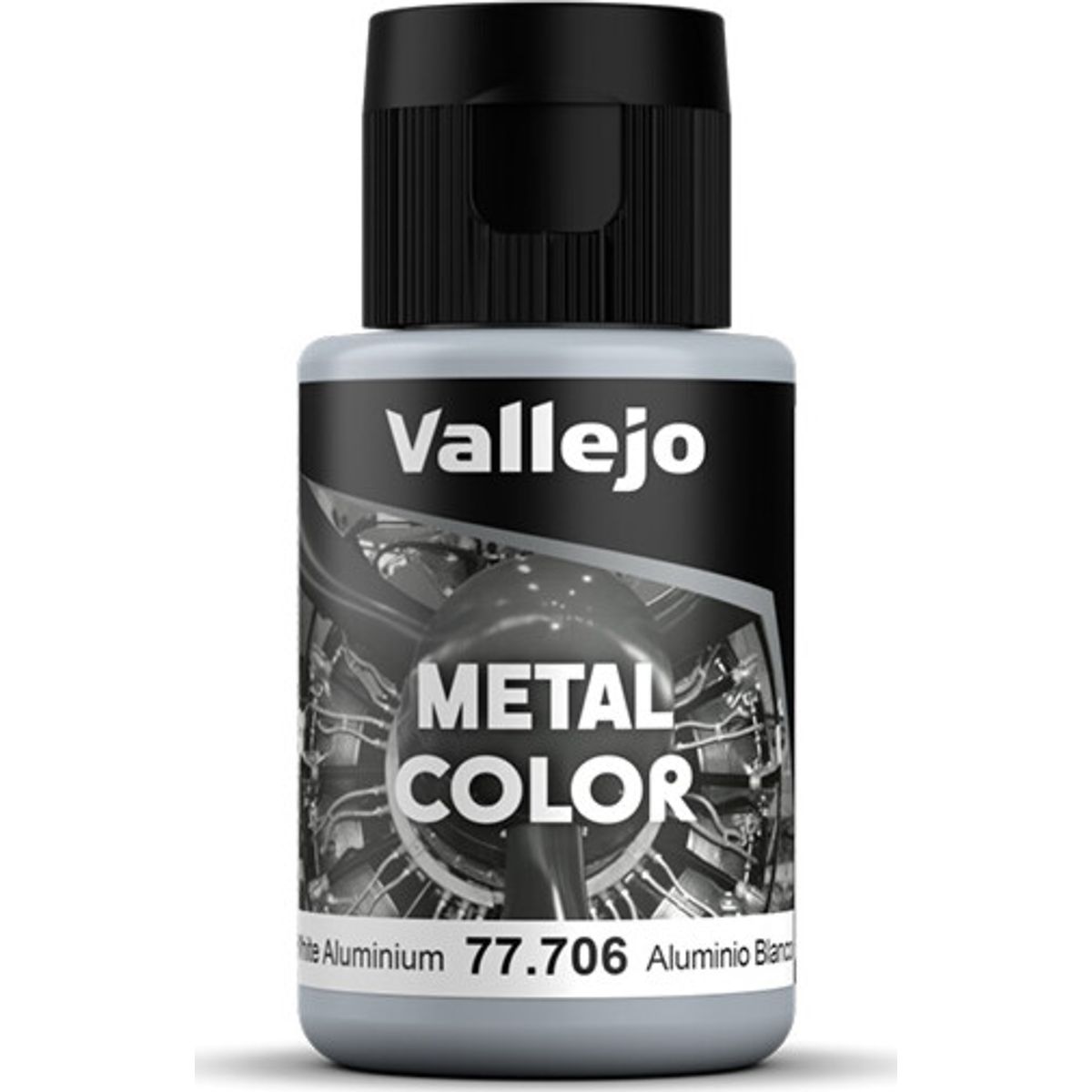 Vallejo - Metal Color Airbrush Maling - White Aluminium 32 Ml