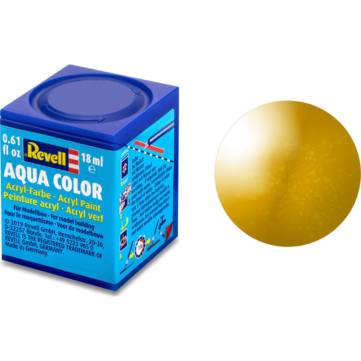 Revell - Maling - Aqua Color Metallic Brass Acrylic - 18 Ml - 36192