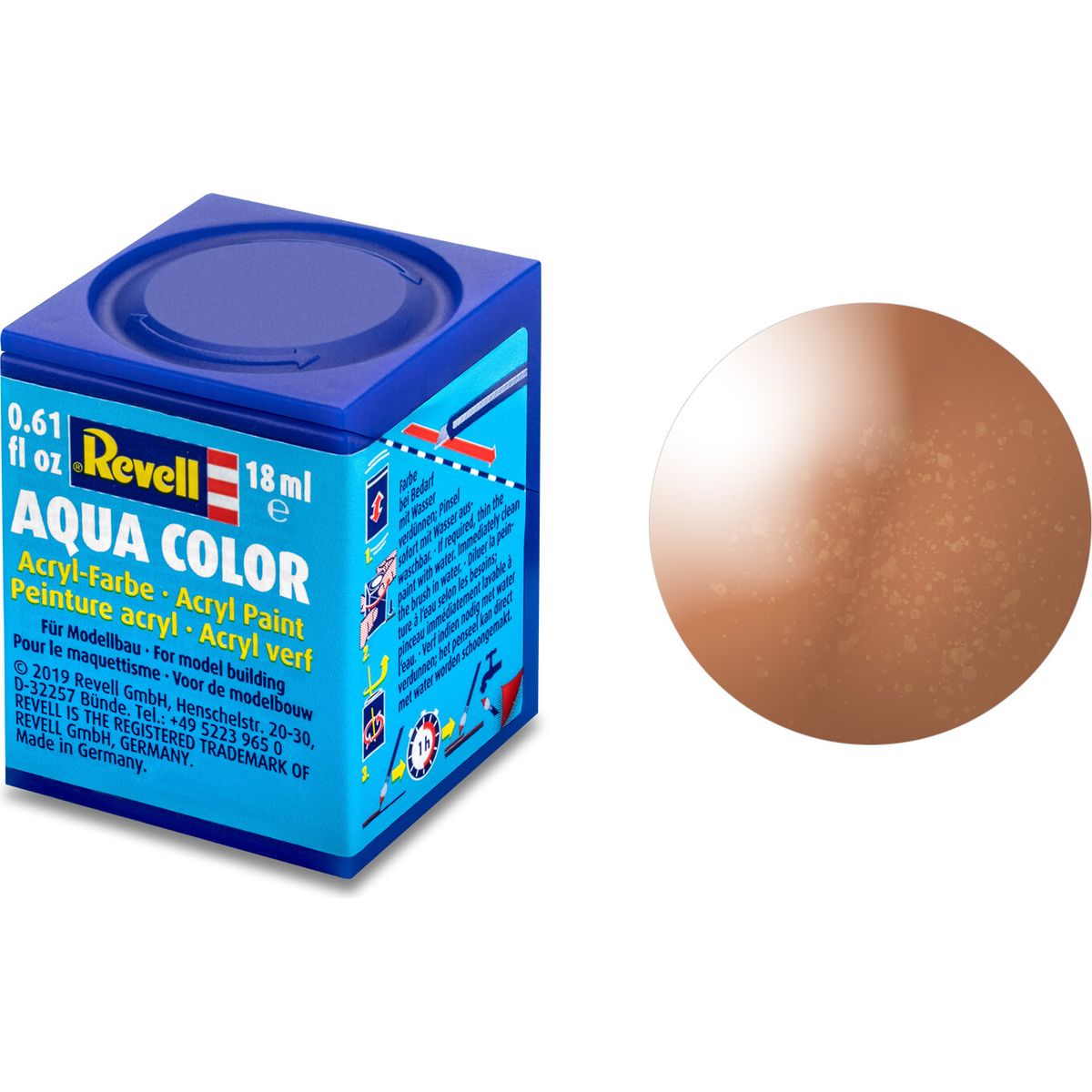 Revell - Maling - Aqua Color Metallic Copper Acrylic - 18 Ml - 36193