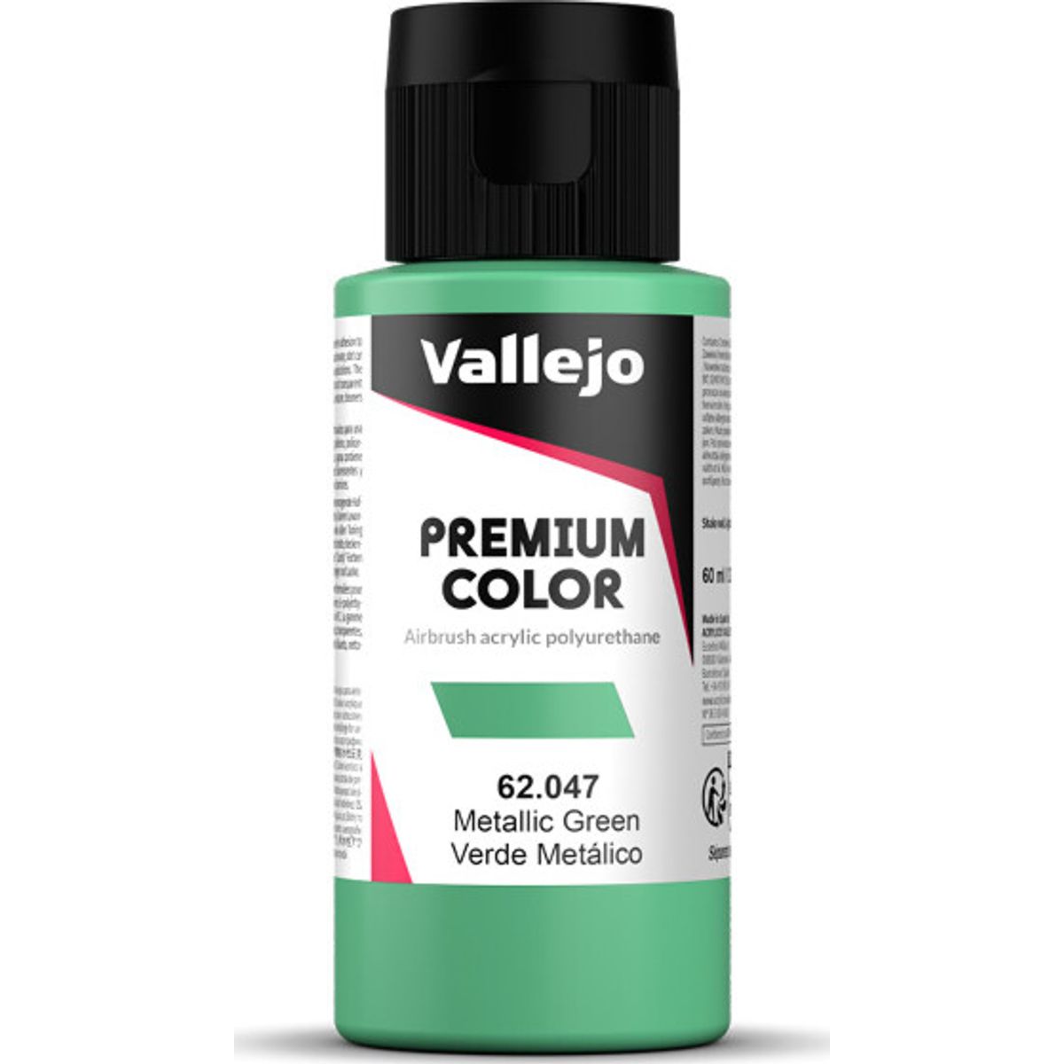 Vallejo - Premium Airbrush Maling - Metallic Green 60 Ml