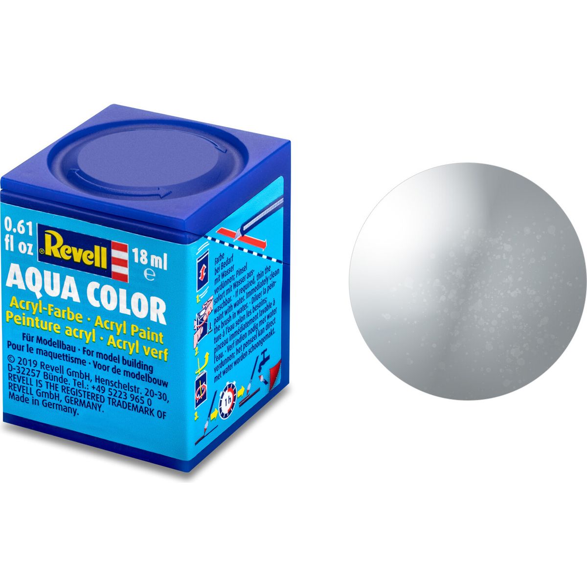 Revell - Maling - Aqua Color Metallic Silver Acrylic - 18 Ml - 36190