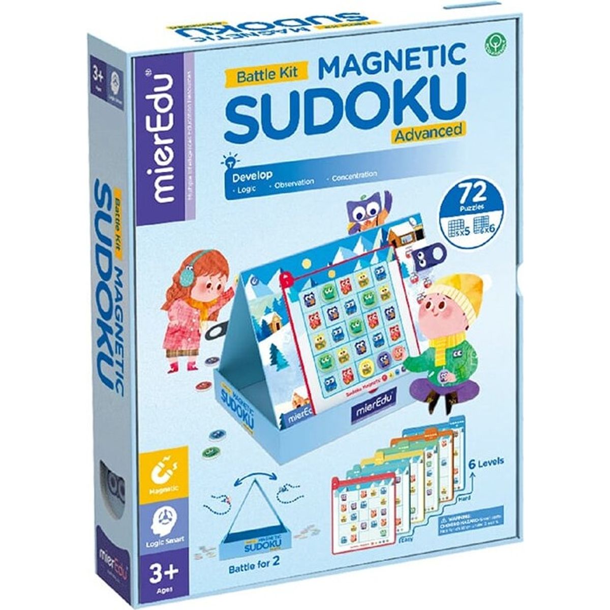 Magnetisk Spil - Sudoku For Børn - Duel Sæt - Let øvet - Mieredu