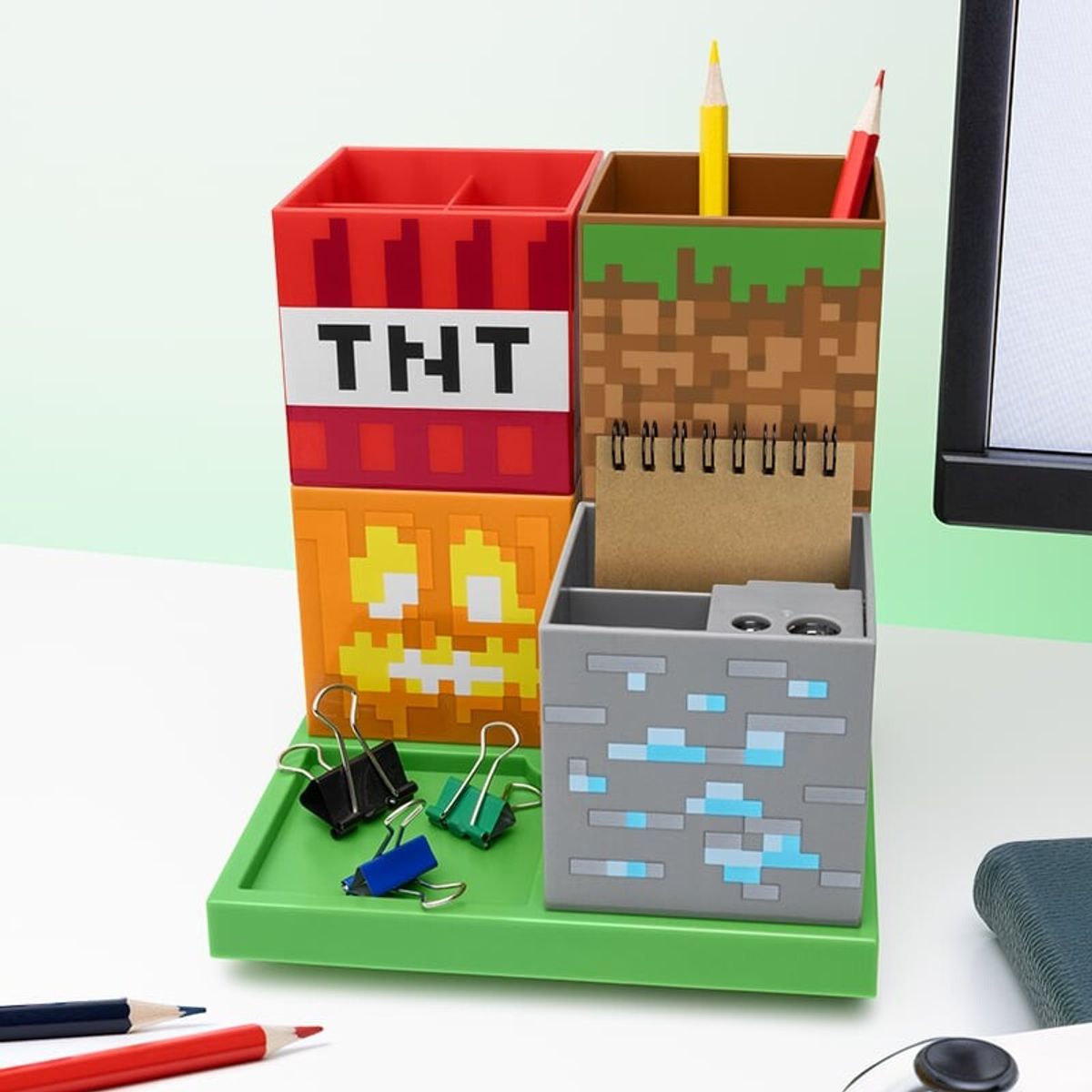 Minecraft - Desktop Organiser Og Blyantholder Til Børn