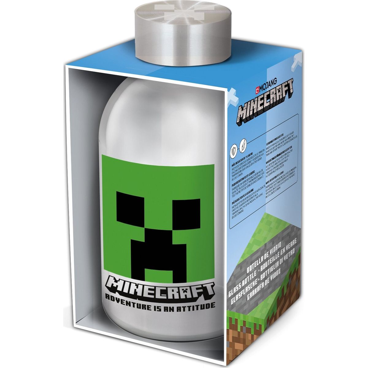 Minecraft - Drikkeflaske Til Børn - Glas 620 Ml