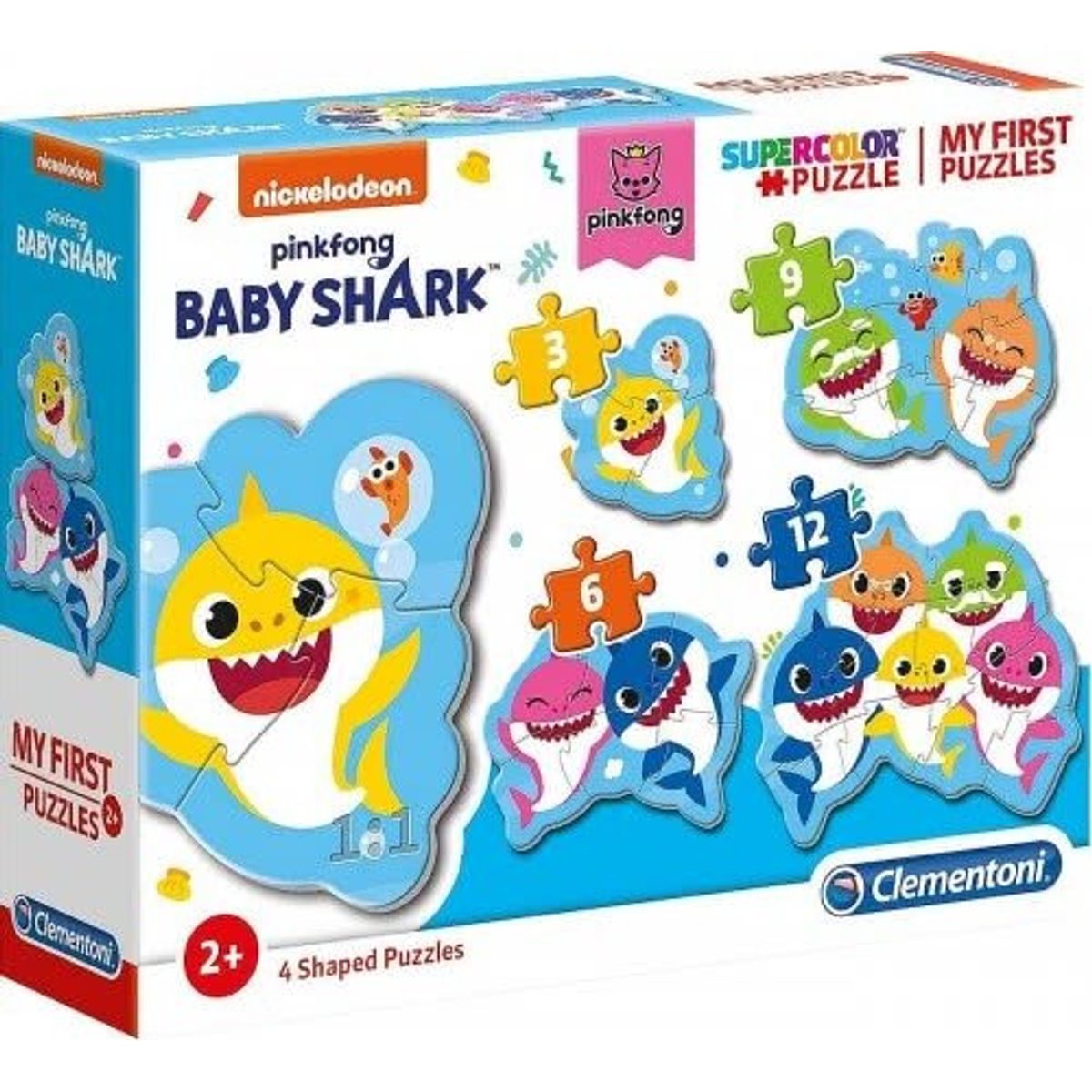 Clementoni Puslespil - Baby Shark - Mit Første Puslespil - Color - 4 Stk