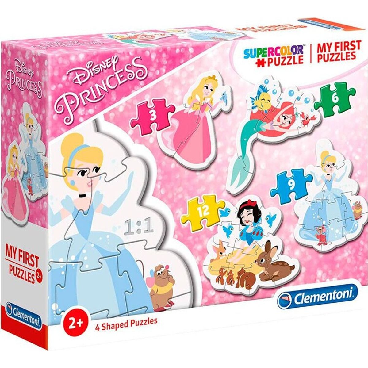 Disney Princess Puslespil - Mit Første Puslespil - Color - Clementoni - 4 Stk