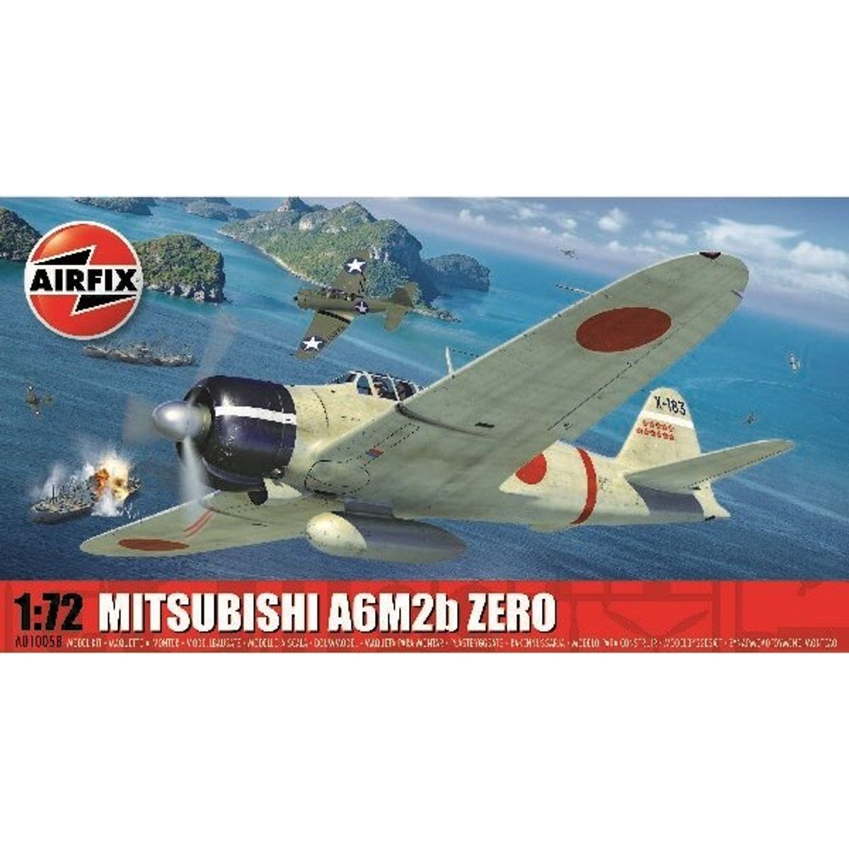 Airfix - Mitsubishi A6m2b Zero Modelfly Byggesæt - 1:72 - A01005b