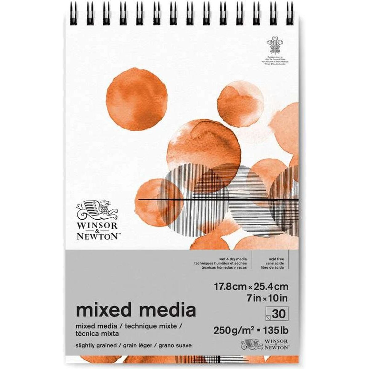 Winsor & Newton - Mixed Media Skitseblok 250g 18x25 Cm - 30 Sider