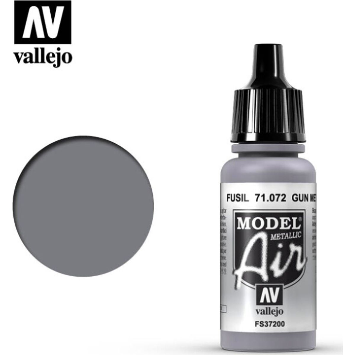 Vallejo - Model Air - Gun Metal Metallic - 17 Ml - 71072