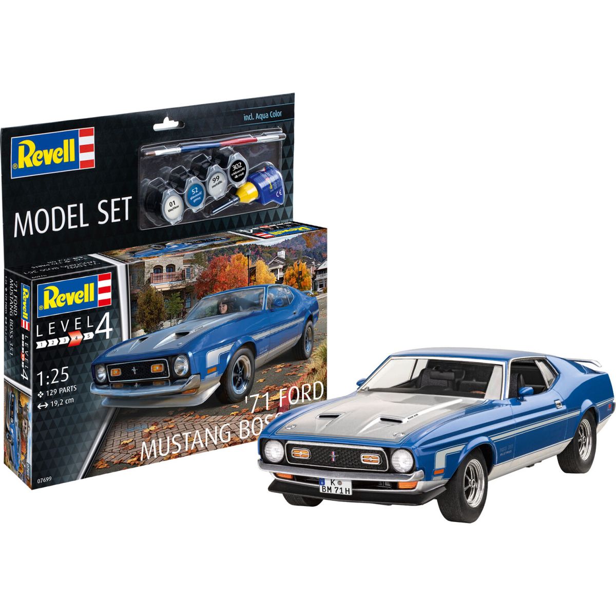 Revell - 71 Ford Mustang Boss 351 - 1:25 - Level 4 - 67699