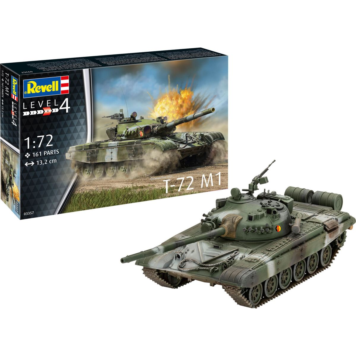 Revell - T-72 M1 Modeltank Byggesæt - 1:72 - Level 4 - 03357