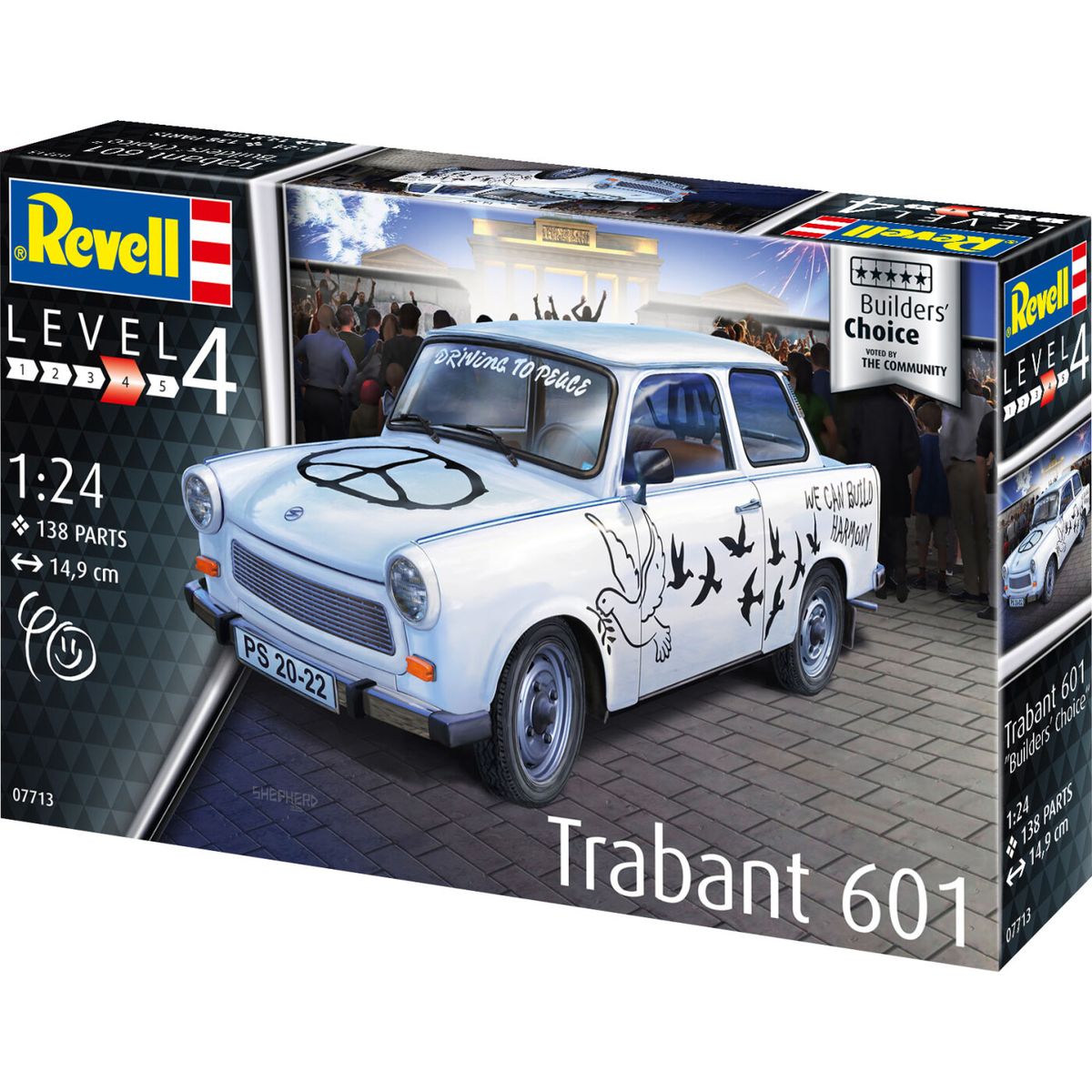 Revell - Trabant 601s Male Byggesæt Modelbil - Level 4 - 67713