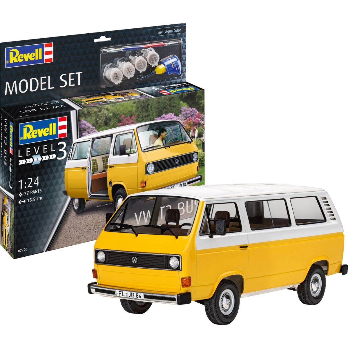 Revell - Vw T3 Bus Modelbus Byggesæt - 1:24 - Level 3 - 07706