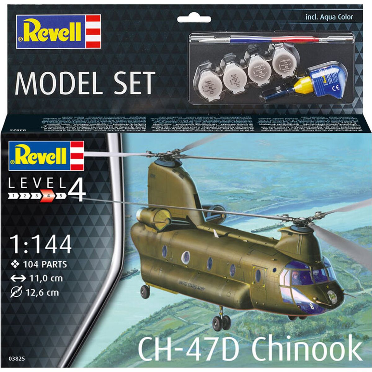 Revell - Ch-47d Chinook Modelhelikopter - 1:144 - Level 4 - 63825